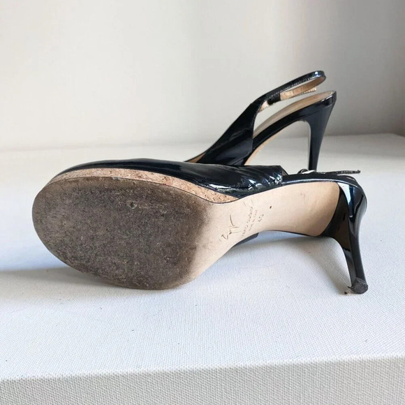 Giuseppe Zanotti Black PAtent leather Round toe Slingback Heels 40 - Picture 7 of 7